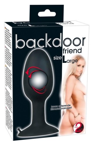 Korek analny silikonowy Backdoor Friend czarny 12 cm Backdoor Friend