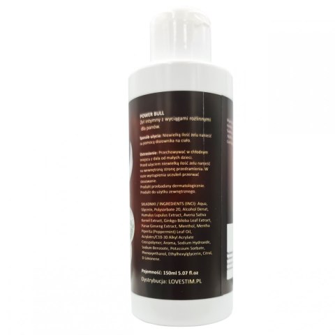 Żel na Erekcję POWER BULL 150ml LoveStim