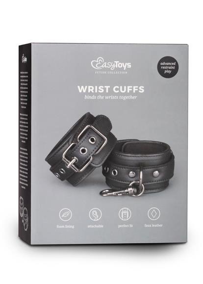 Kajdanki-Black Leather Handcuffs Boss of toys