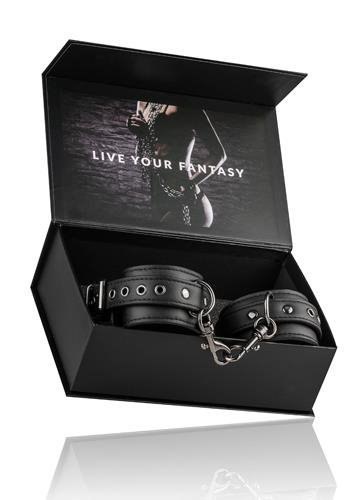 Kajdanki-Black Leather Handcuffs Boss of toys